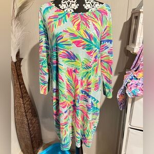 Lilly Pulitzer Marlowe Colorful Leaf Tropical Print Shift Mini Dress